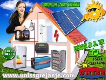 Solarni sistemi za struju - Solarna elektrana - Nezavisni Off-Grid sistemi za proizvodnju struje,
 električne energije sa baterijskom bankom
