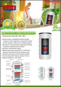 Solarni akumulatori toplote za solarno grejanje sanitarne vode PTV / Akumulaciju-skladistenje toplotne energije / Kombinovani Baferi-Baffer HYG R
