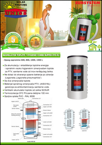Solarni akumulatori toplote za solarno grejanje sanitarene vode PTV / Akumulaciju-skladistenje toplotne energije / Kombinovani baferi-Buffer HYG R2