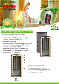 Solarni akumulatori toplote za solarno grejanje / Akumulaciju-skladistenje toplotne energije/Kombinovani baferi-Buffer KSC