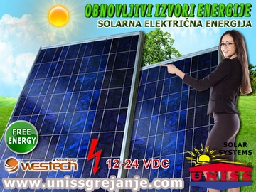 OBNOVLJIVI IZVORI ENERGIJE - Solarni paneli - Solarni paneli za struju - Solarni paneli za proizvodnju strujuje,
 proizvodnja električne energije - Solarni fotonaponski paneli - PV moduli - Solarni paneli za vikendice,
 kuće,
 salaše,
 kamp kućice,
 prikolice