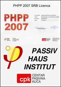 Sertikat - Energetski efikasne kuće - Projektovanje - Energetska efikasnost kuće,
 objekta - Srboljub Ilić Uniss Com Lab d.o.o. - Sertifikat licenca softvera PHPP 2007 SRB Passiv Haus Institut