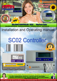 Solarni kontroler - Solarna automatika - SC02 - Solarno grejanje vode,
 sanitarne,
 kuce / SPLIT sistemi - Tehnicki detalji - Instrukcije - Karakteristike